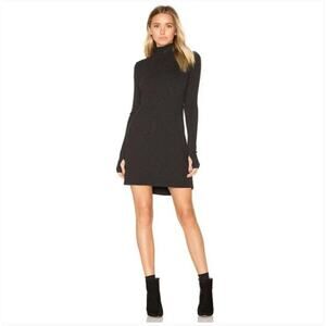 NWT Michael Lauren x REVOLVE Black Ribbed Mock Neck Long Sleeve Dress Size XS